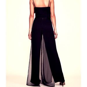 Vintage Tadashi Shoji Black Chiffon Panel Pant, Size 12